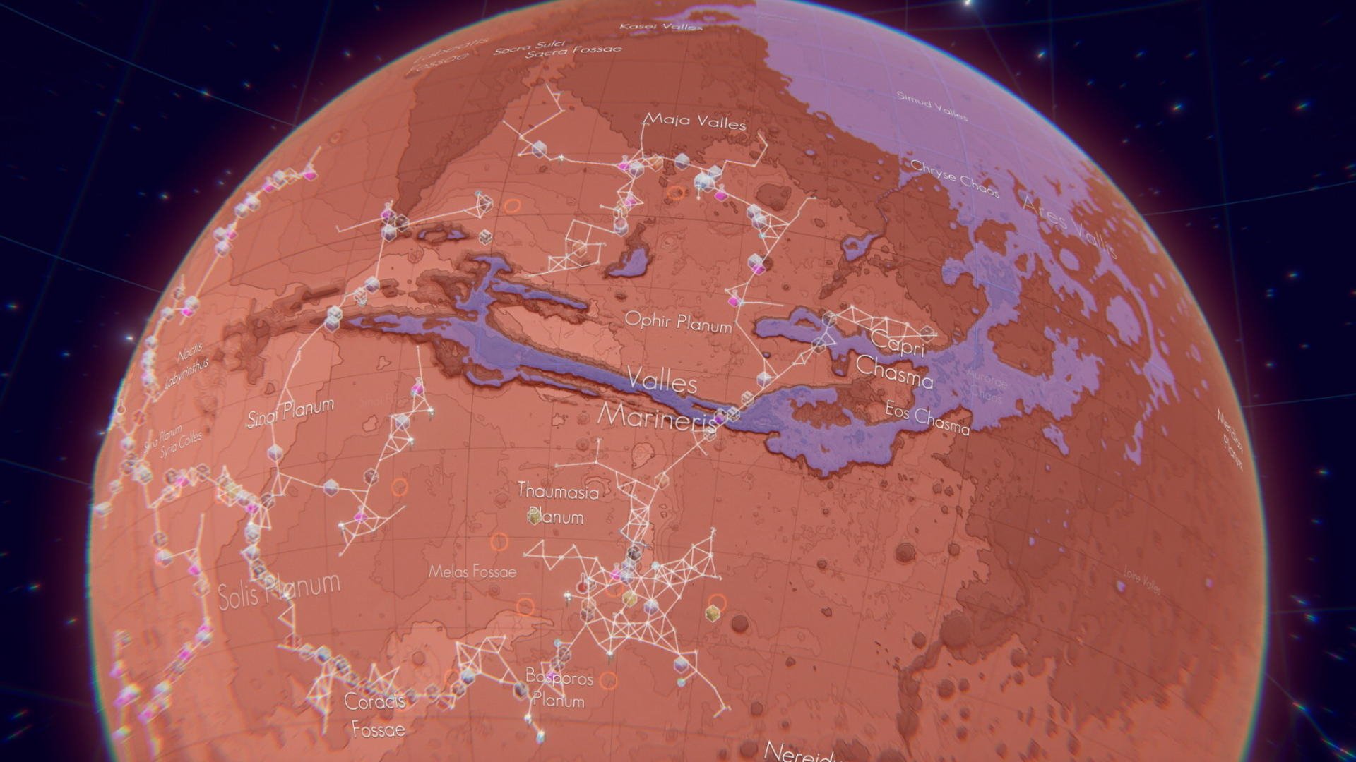 video game Per Aspera Mars planet map Image