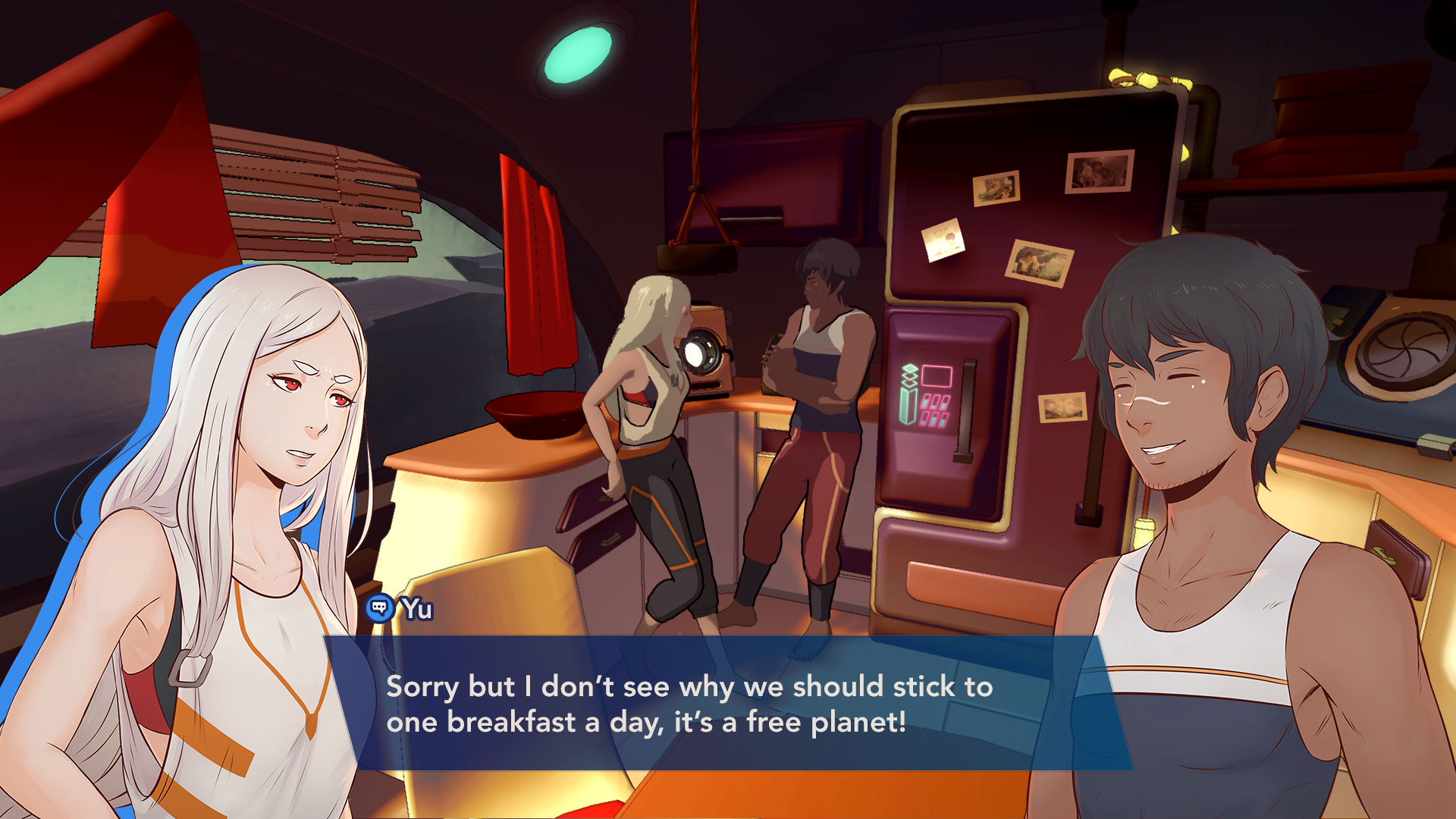video game Haven animation dialogue breakfast Image