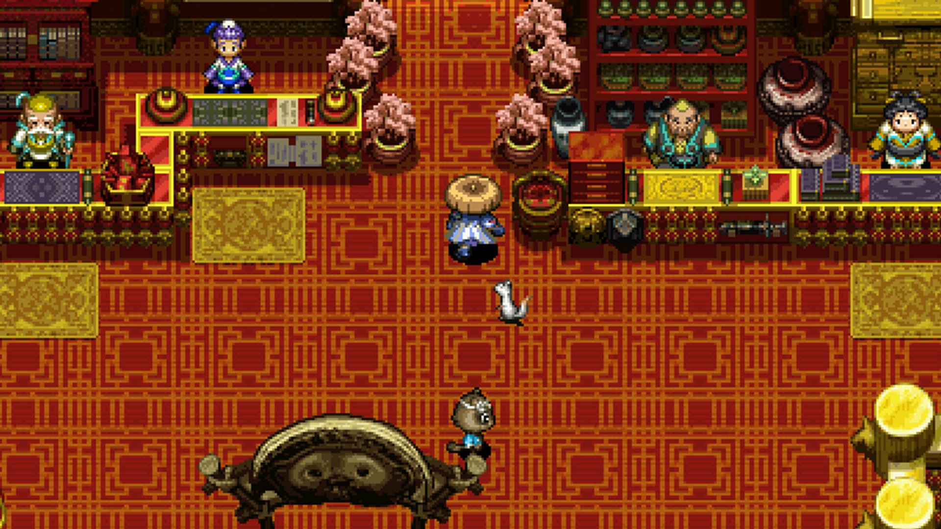 video game Shiren the Wanderer: The Tower of Fortune and the Dice of Fate RPG shop pixel art Image