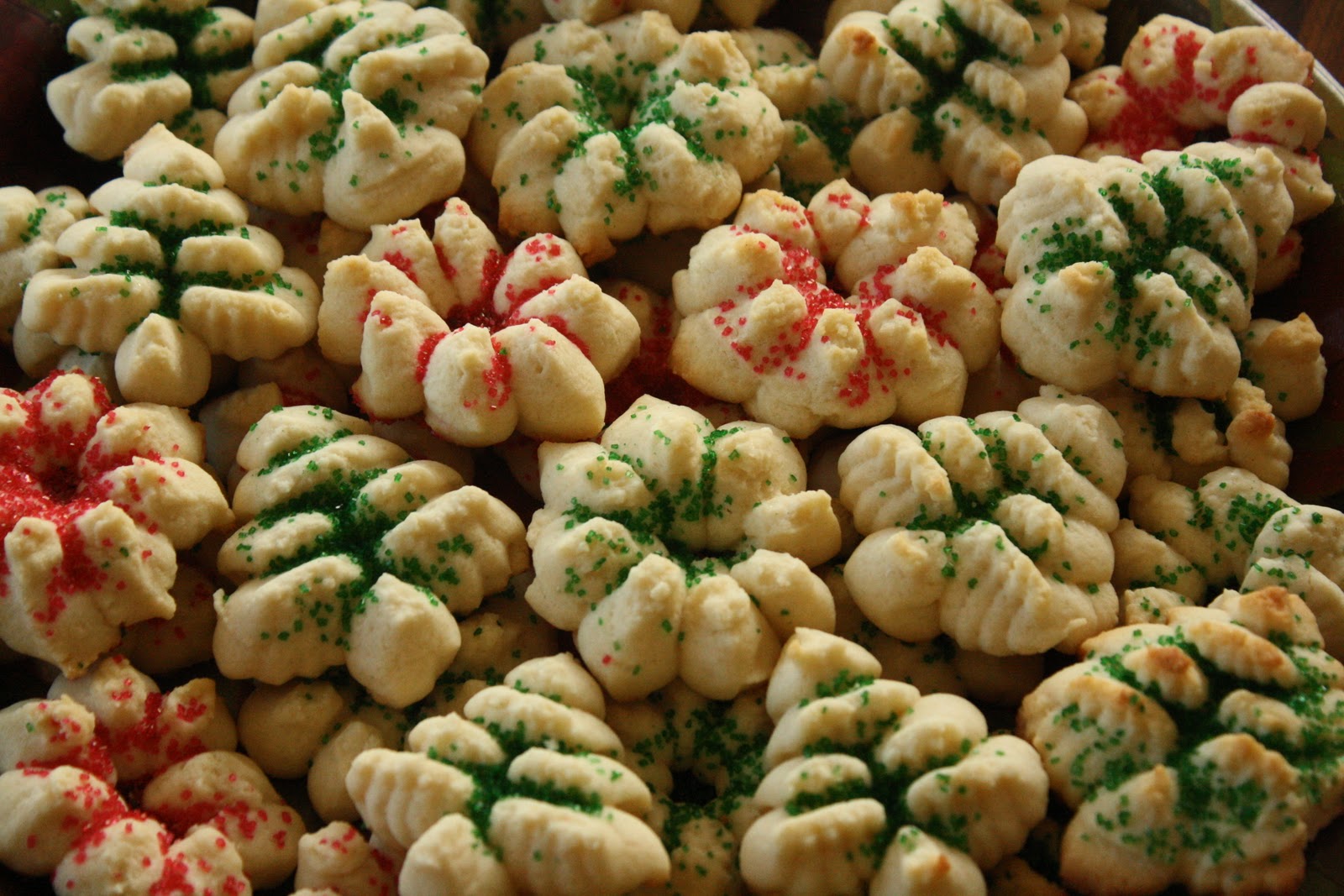 Candy Decorated Spritz Christmas Cookies