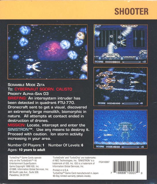 video game Sinistron Image