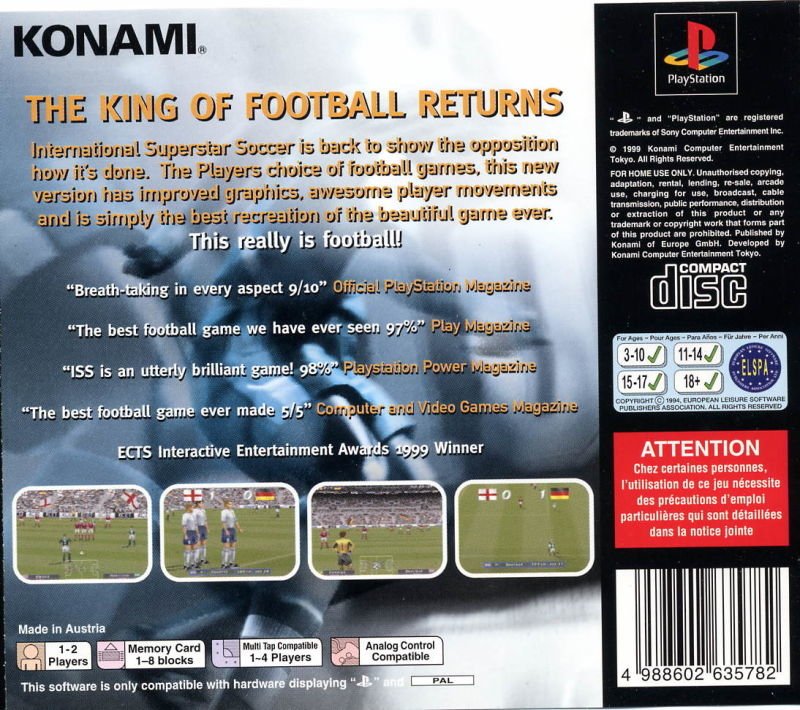 video game ISS Pro Evolution Image