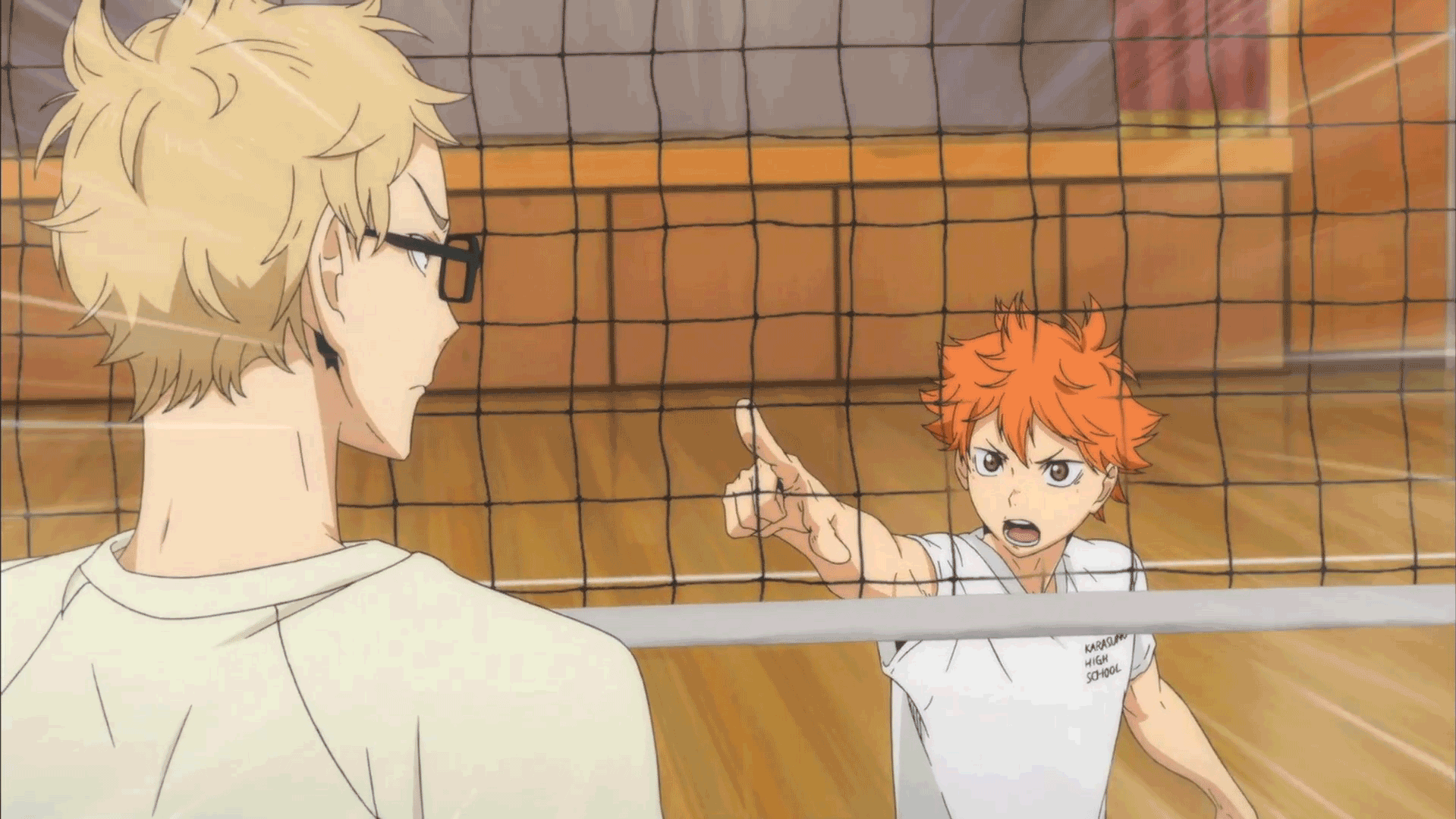 Haikyū!! blonde orange hair glasses Shōyō Hinata Kei Tsukishima Anime Image