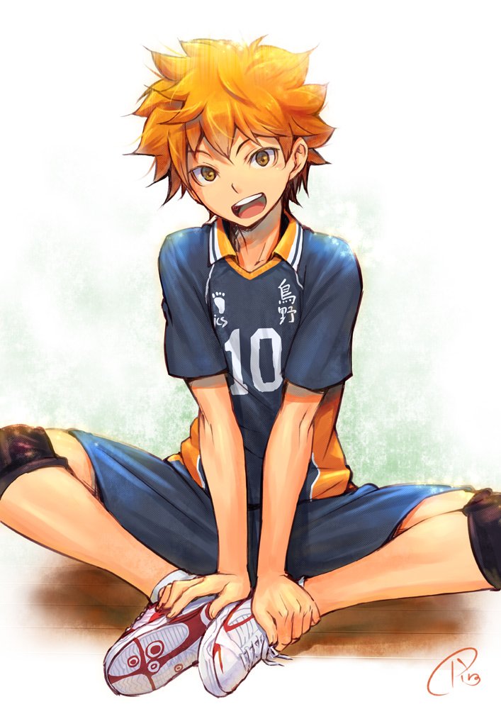 sneakers orange hair Shōyō Hinata Haikyū!! Anime Image