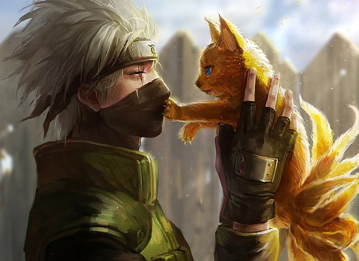 cute Kyūbi (Naruto) cat blue eyes Kakashi Hatake Anime Naruto Shippuden the Movie cute anime cute cat anime cat Image