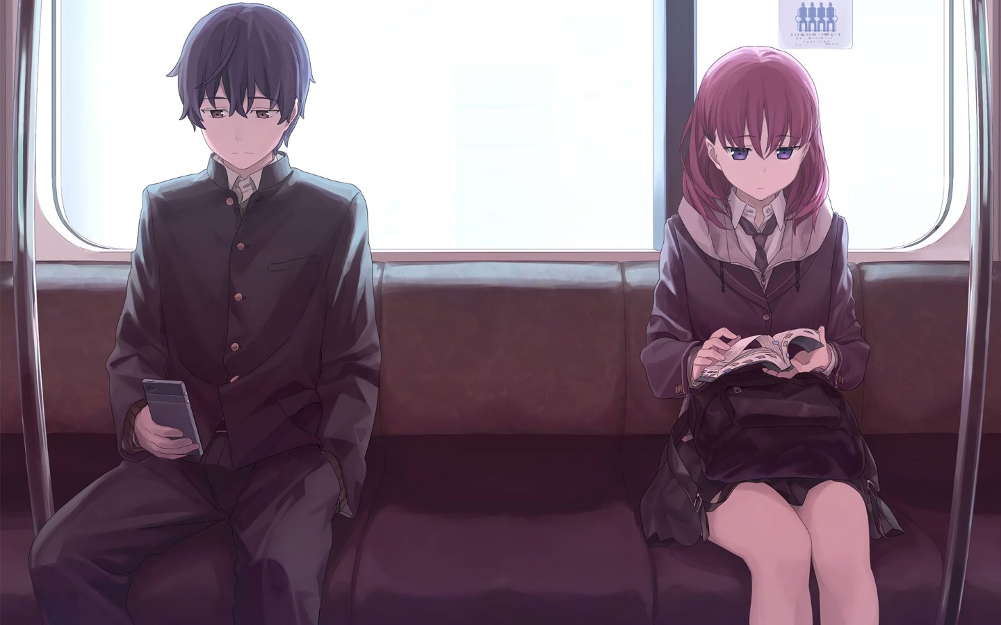 Download Eita Izumi Mio Natsume School Uniform Anime Just Because! Image