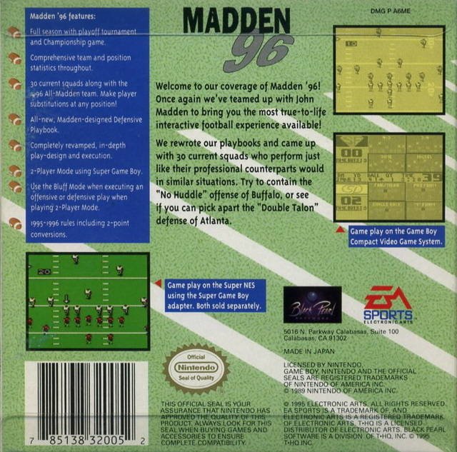 video game Madden 96 Image