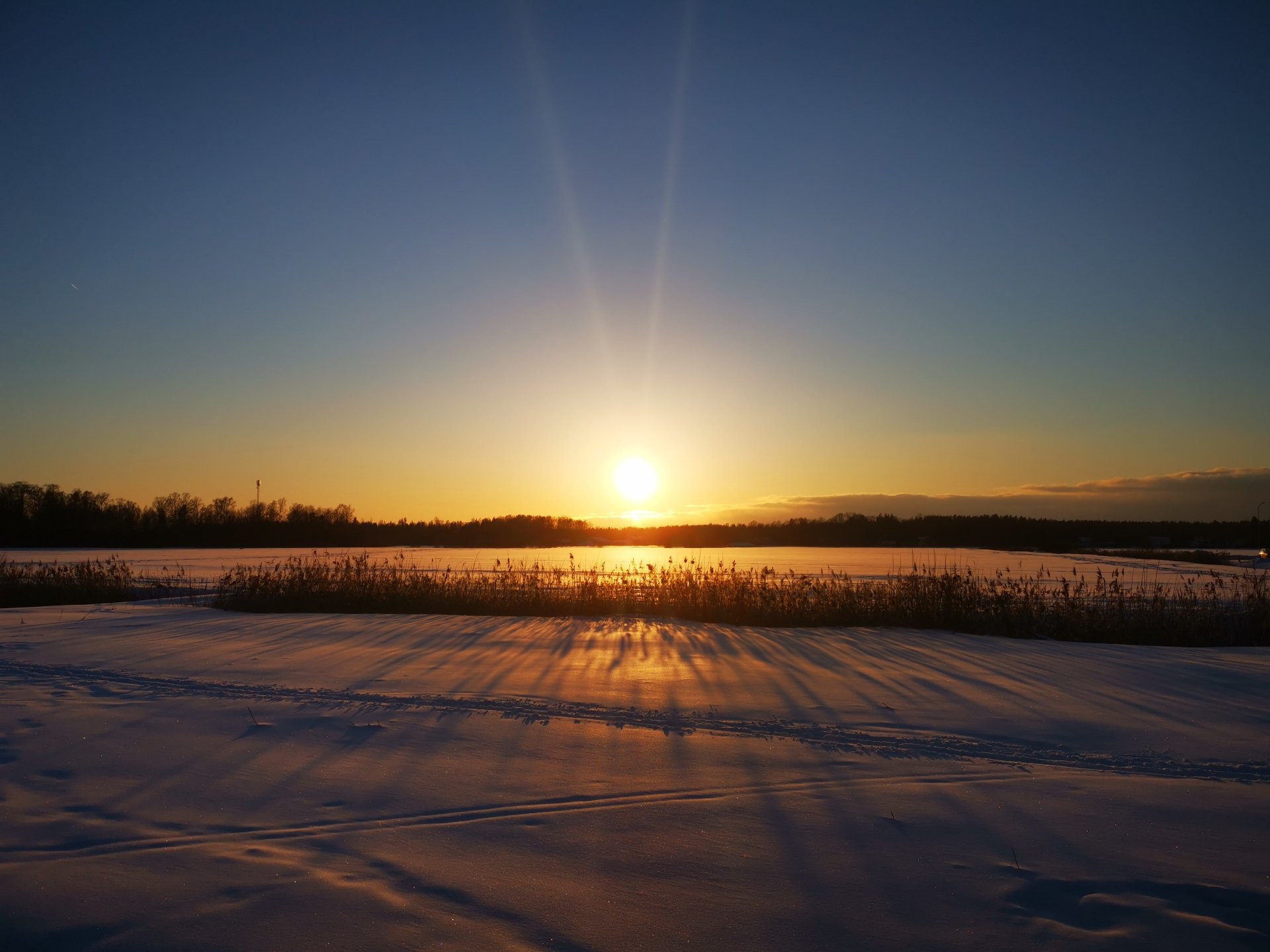 sunset nature winter winter sunset Image