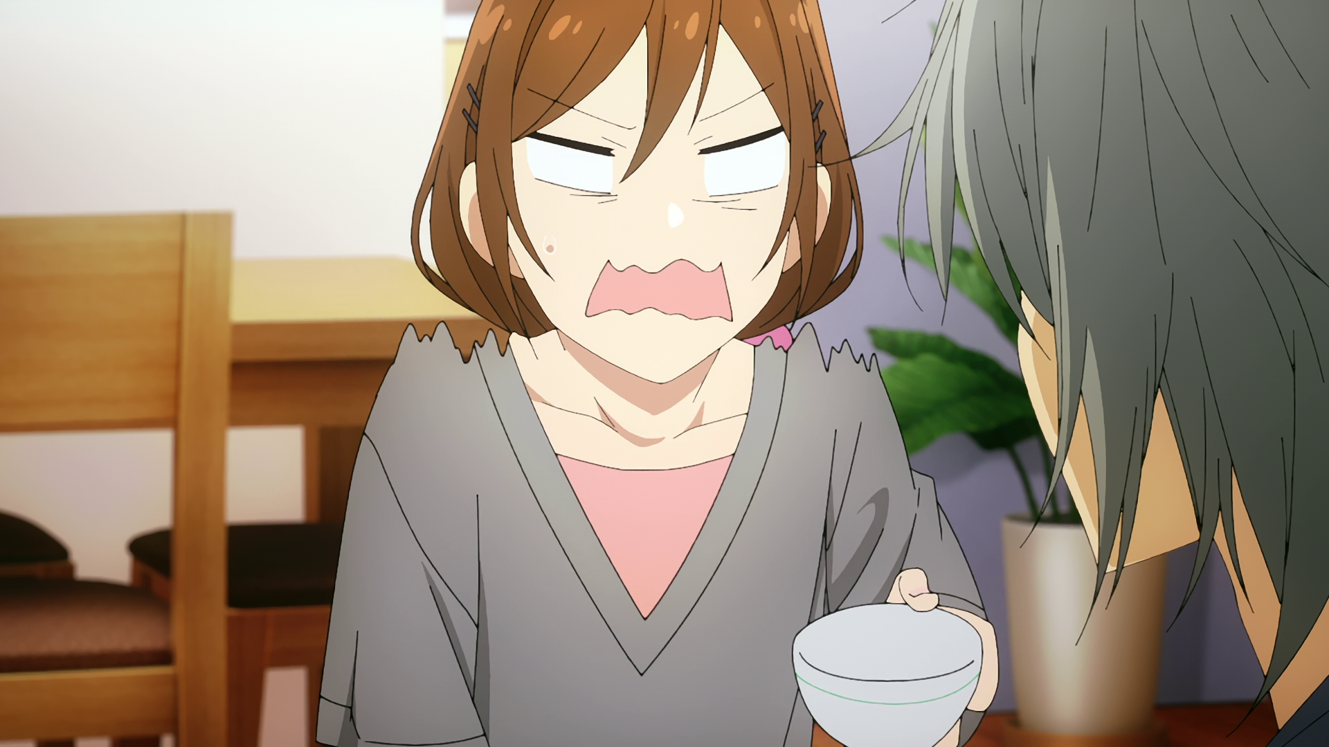 grey hair Kyousuke Hori Hori Kyouko brown hair Anime Hori-san To Miyamura-kun Image