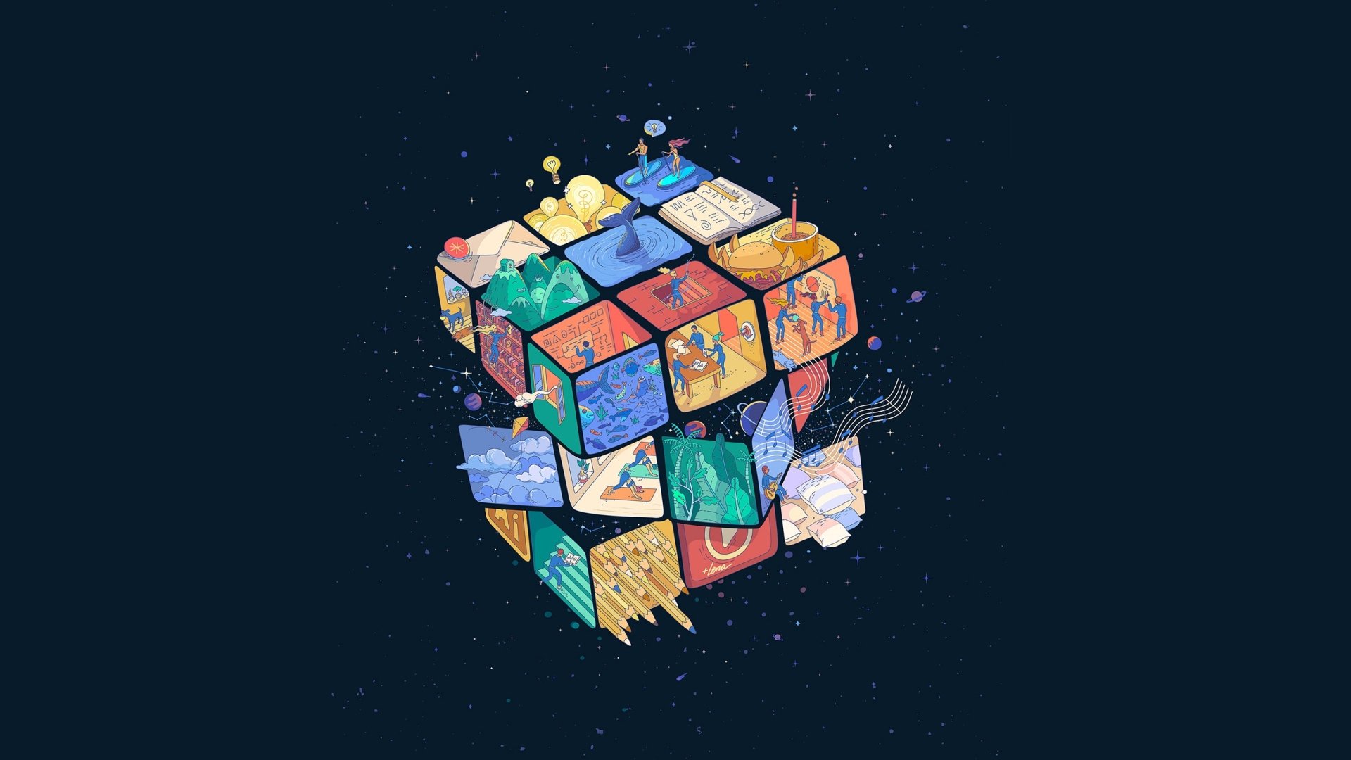 man made rubik's cube Image