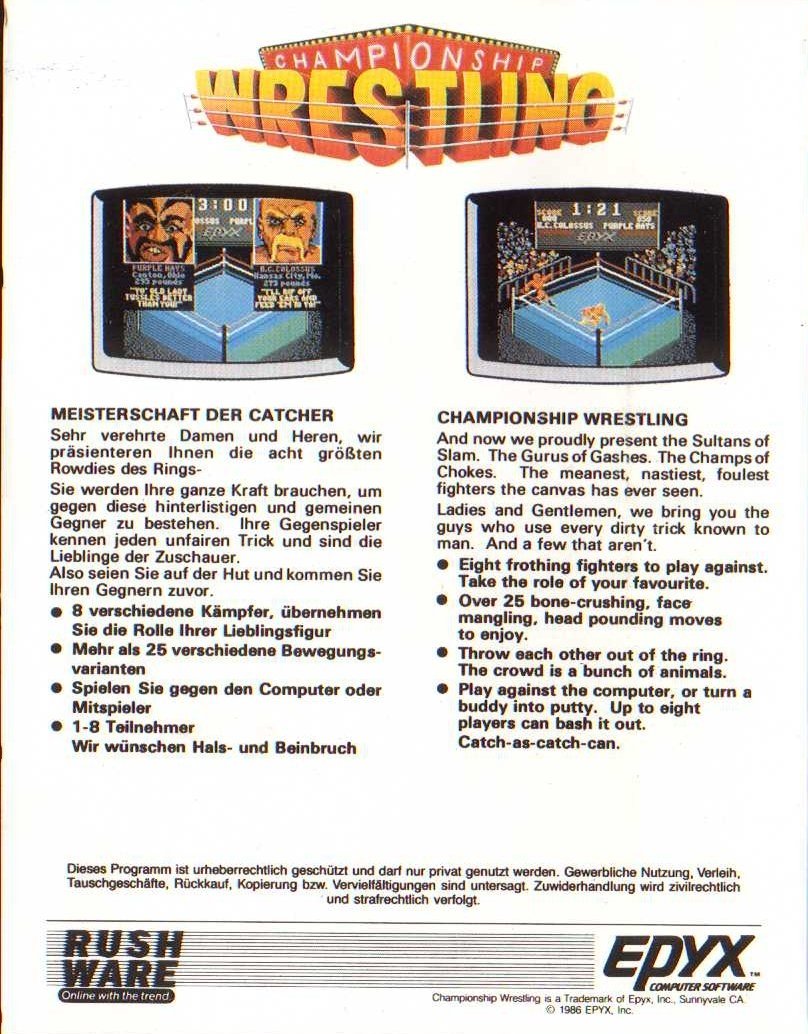 video game Championship Wrestling Image