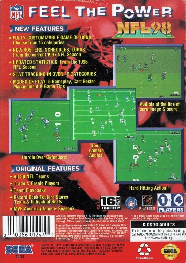 video game NFL 98 Image