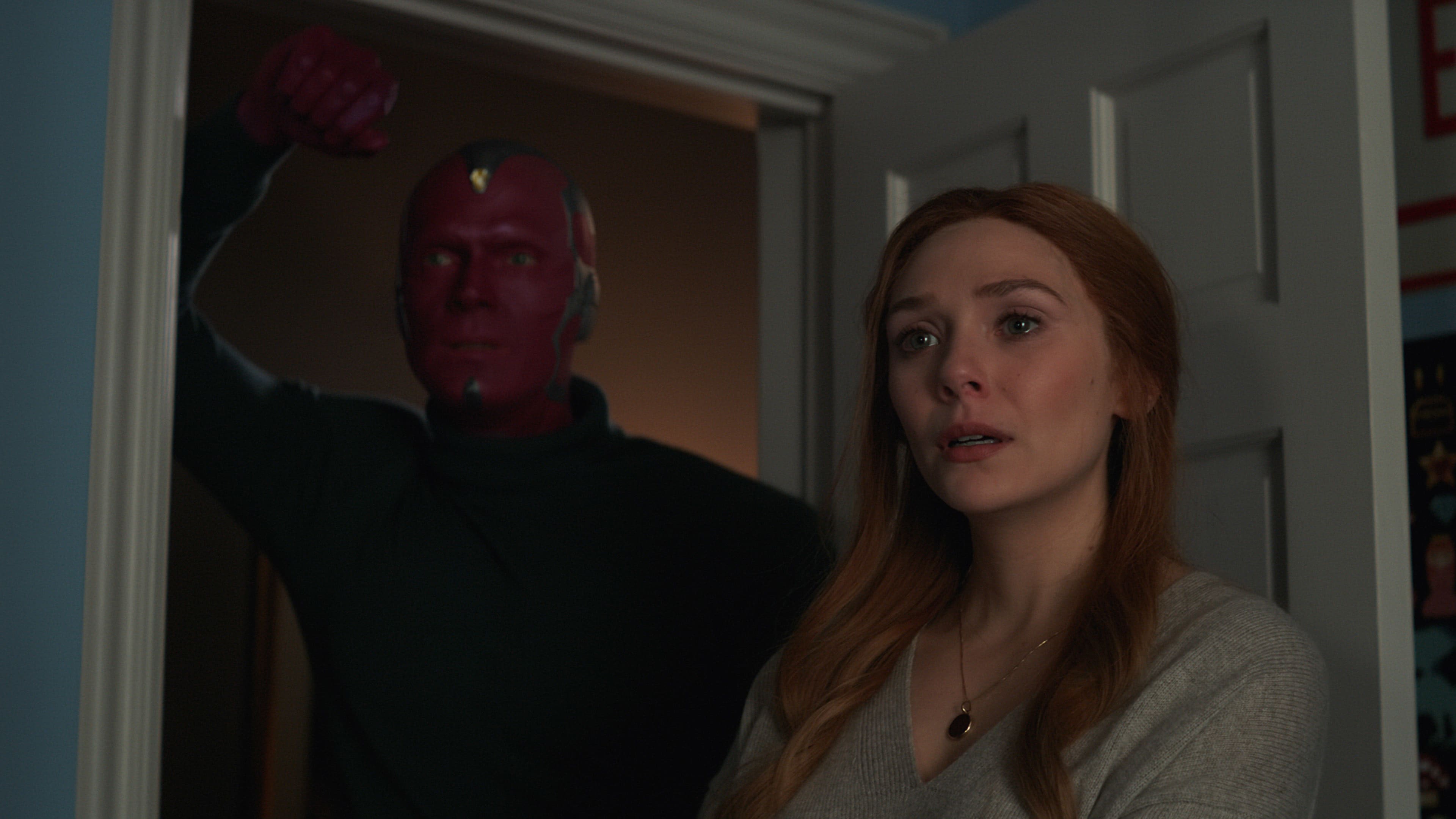 Wanda and Vision look at their children for the last time....... Image Abyss