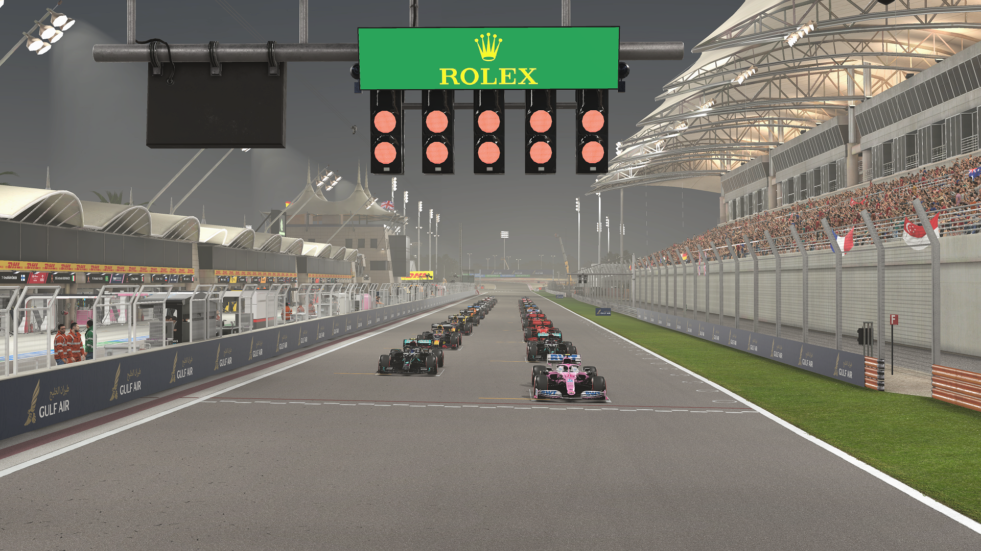  F1 2020 Video Game Bahrain Race Start