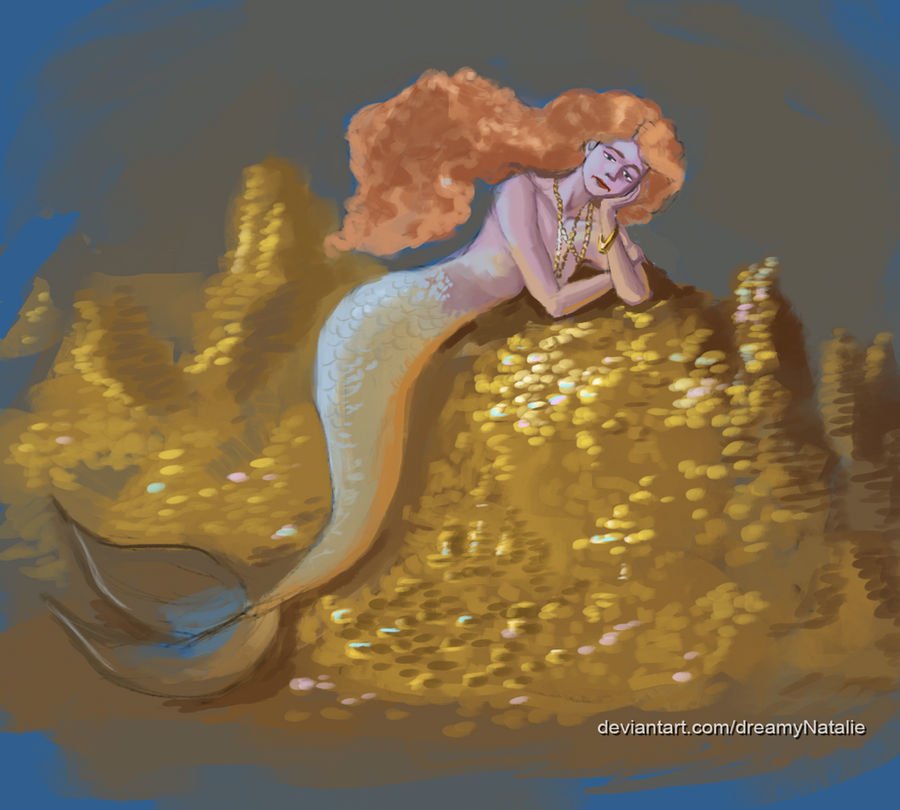long hair gold fantasy mermaid Image