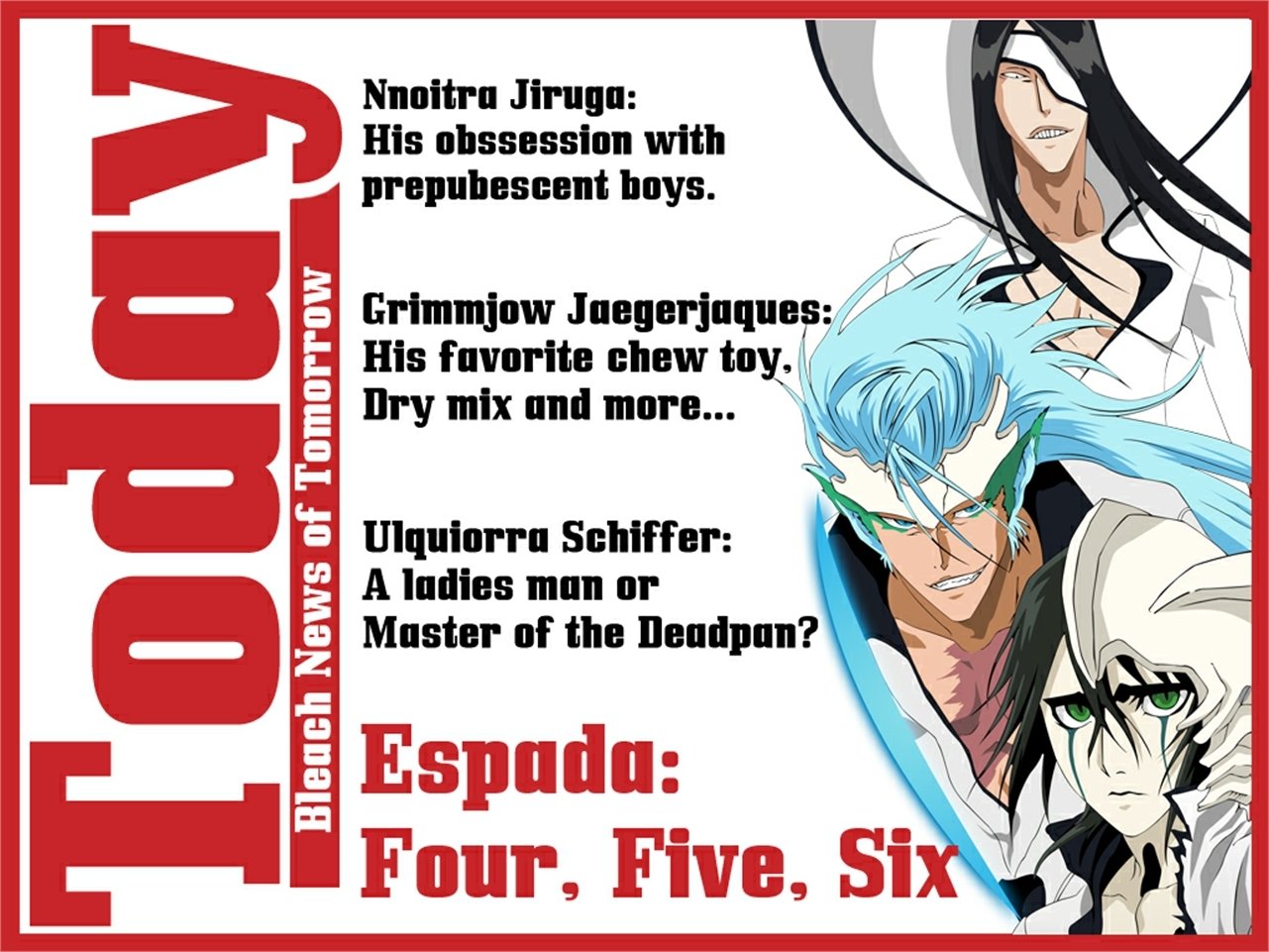 Ulquiorra Cifer Nnoitra Gilga Grimmjow Jaegerjaquez Anime Bleach Image