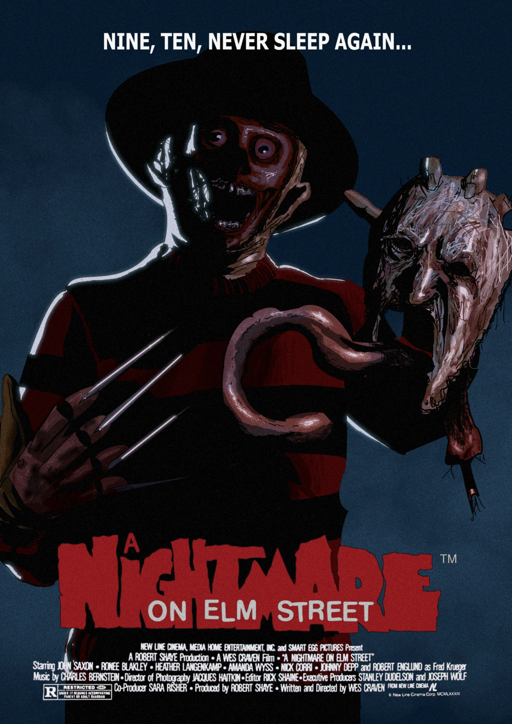NIGHTMARE ON ELM STREET FREDDY KRUEGER MOVIE POSTER PICTURE PRINT Sizes A5 to A0