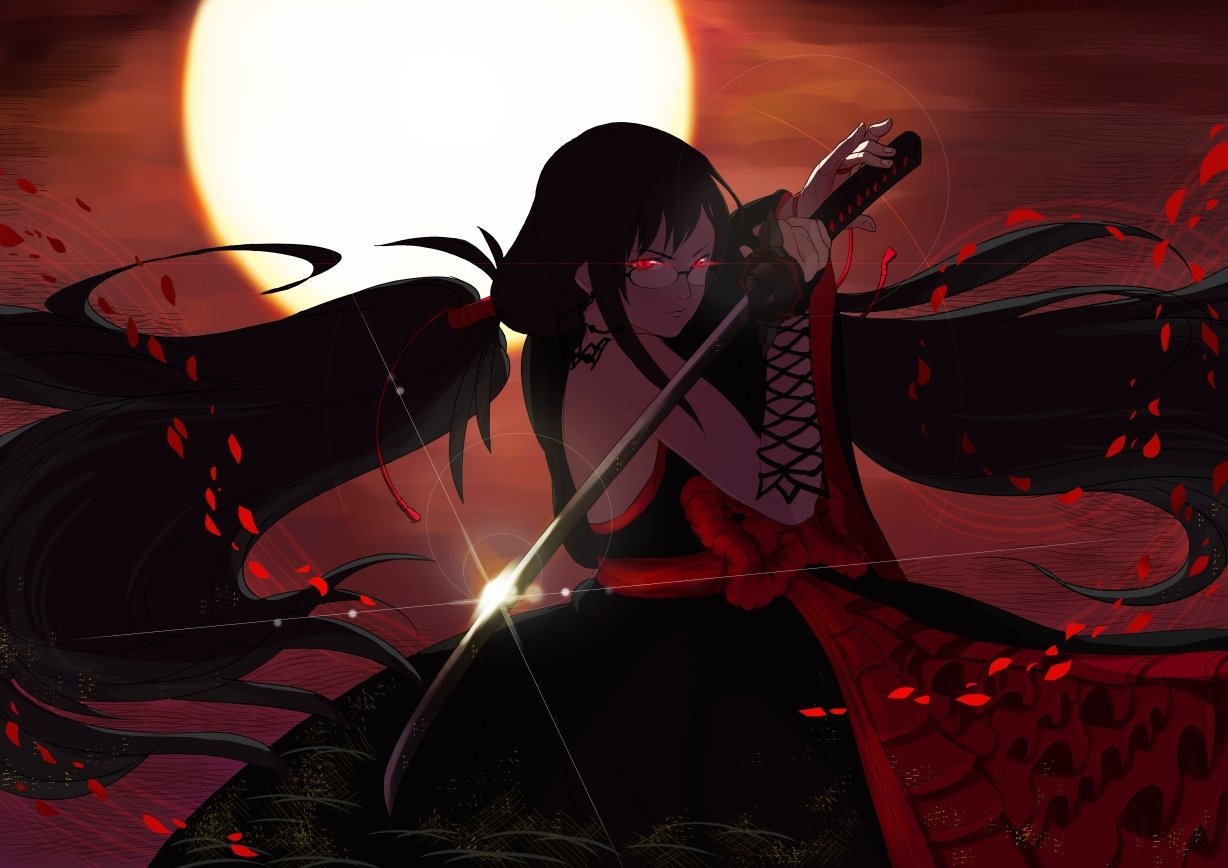 Download Red Eyes Saya Kisaragi Weapon Anime Blood-C Image