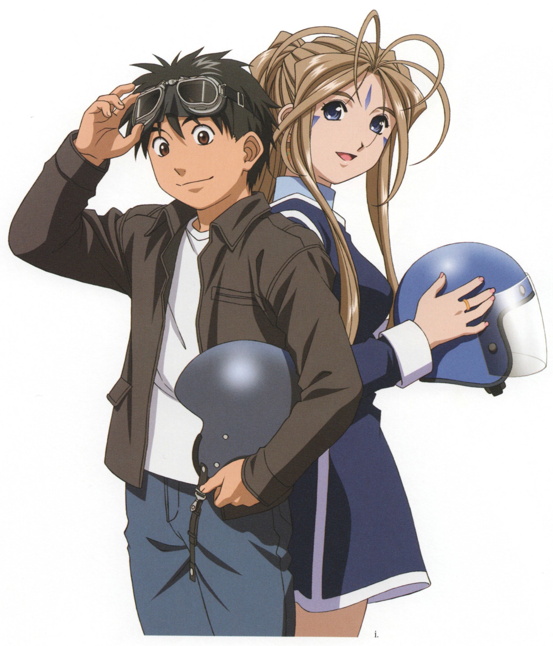 helmet goggles Keiichi Morisato Belldandy (Ah! My Goddess) Anime Ah! My Goddess Image