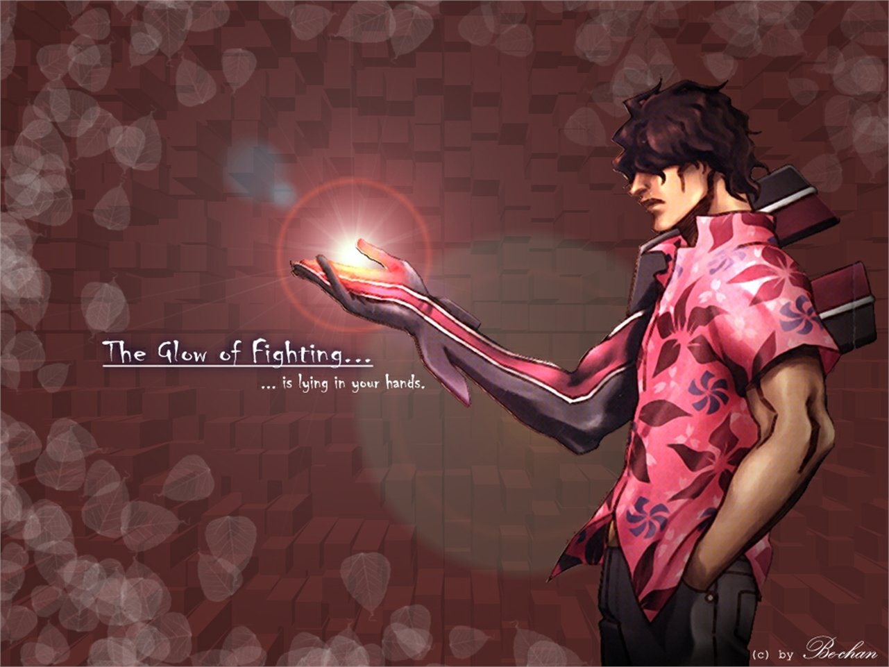 Yasutora Sado from the anime Bleach stands confidently, holding a glowing orb in his hand, embodying the essence of strength and determination.