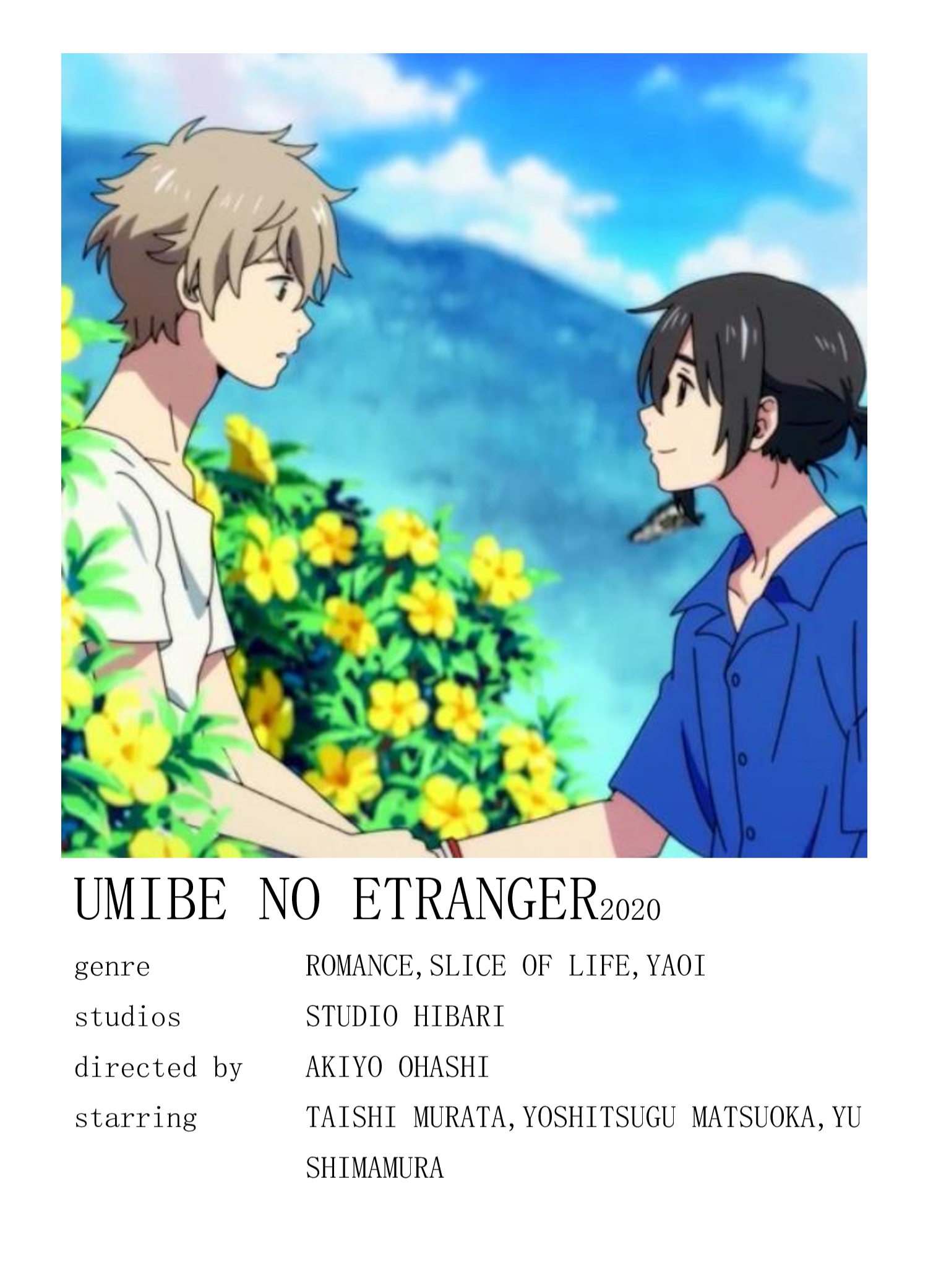 Umibe no Etranger poster minimalist alternative by 1991king - Image Abyss