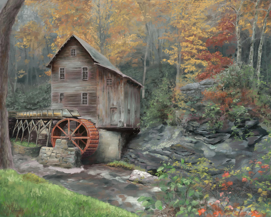 Autumn Glade Grist Mill by James Turner