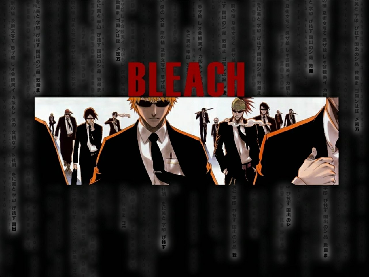 Hisagi Shūhei Kenpachi Kiganjō Byakuya Kuchiki Tōshirō Hitsugaya Uryu Ishida Renji Abarai Ichigo Kurosaki Anime Bleach Image