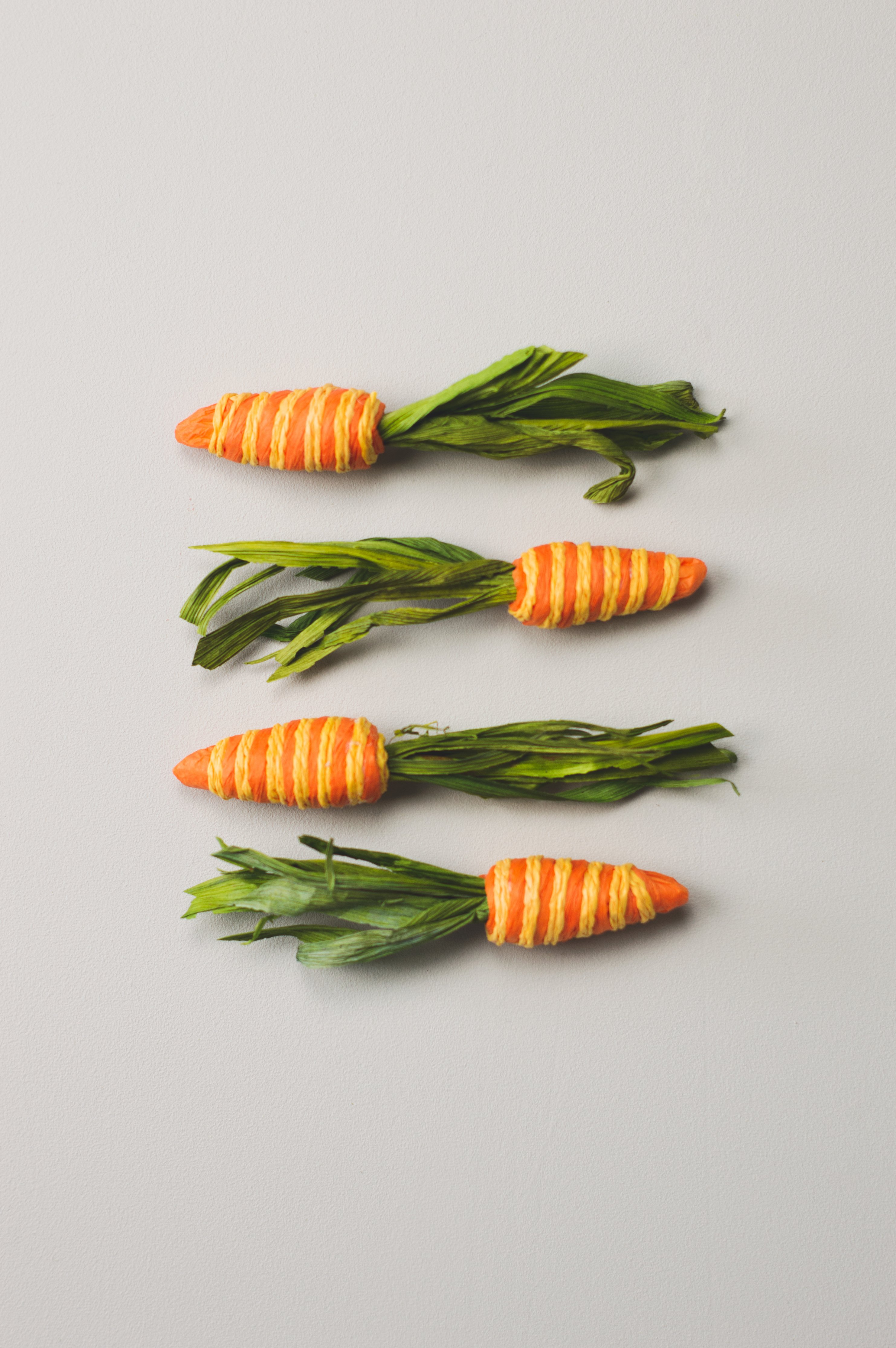 Four Paper Crafted Carrots