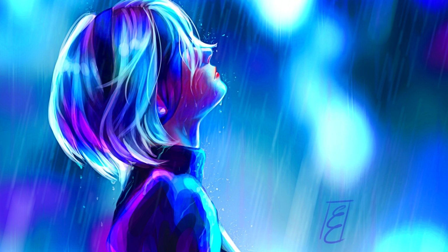 YoRHa No.2 Type B rain video game NieR: Automata Image