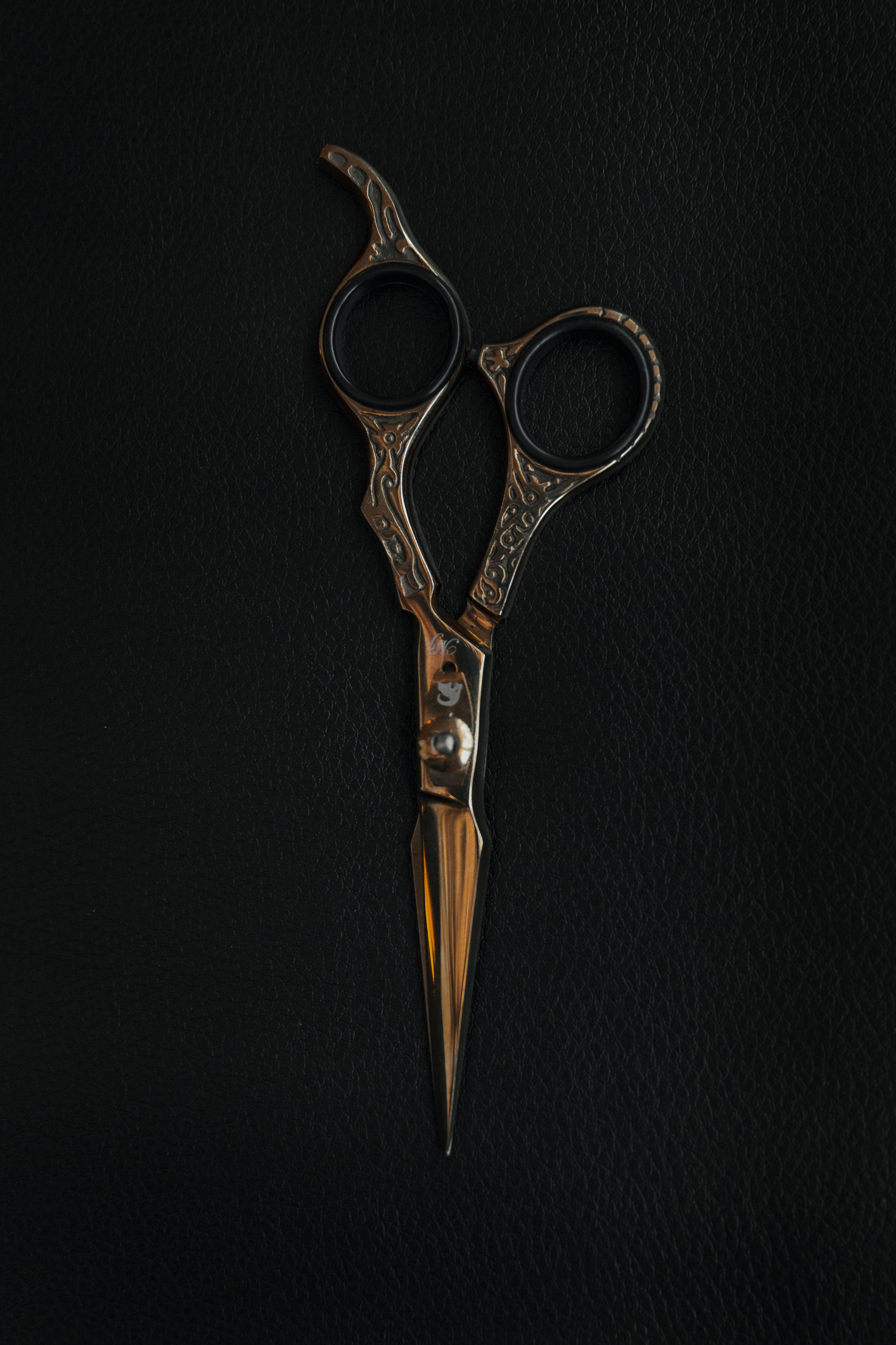 Golden Scissor Against Black