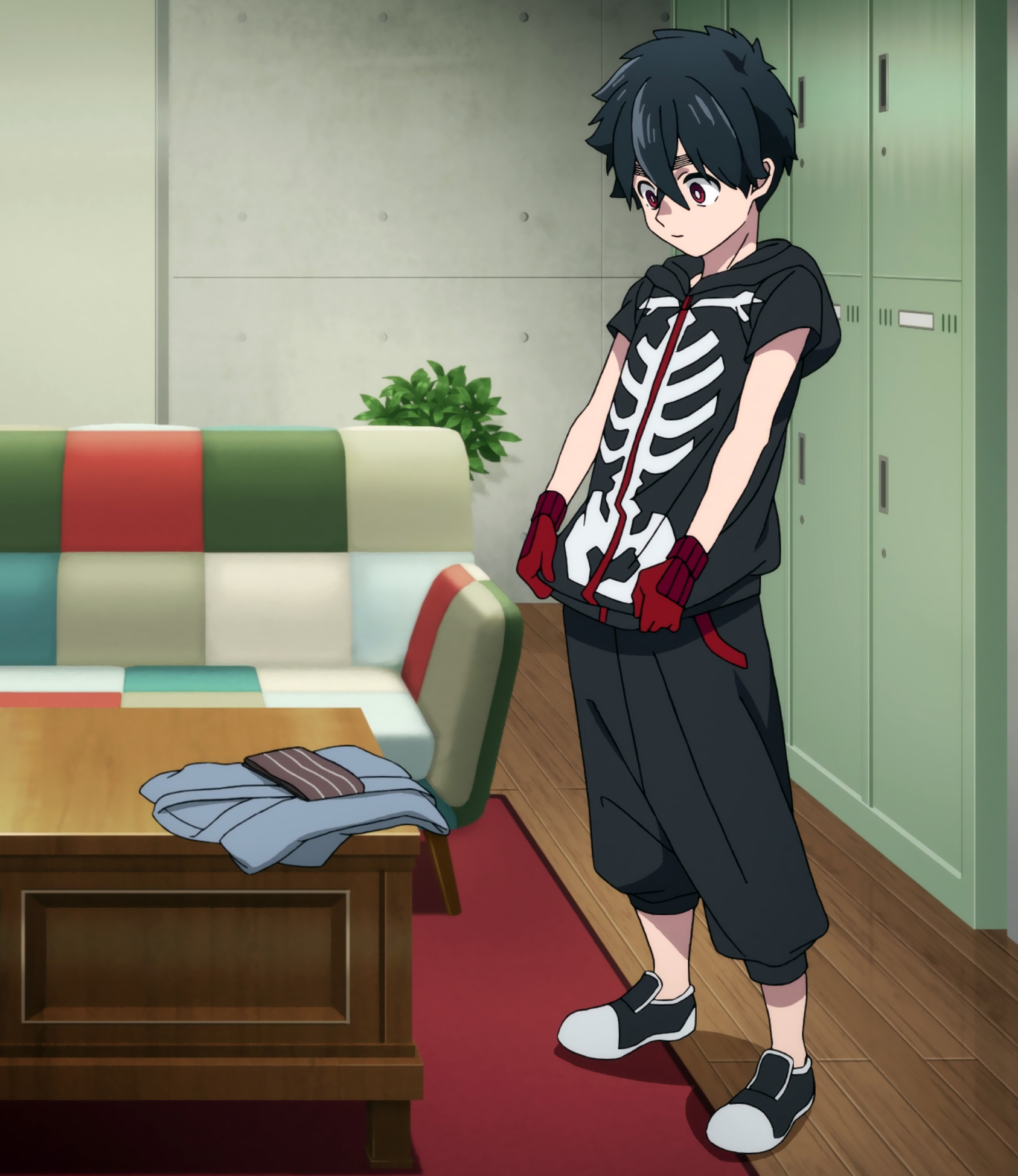 red eyes black hair Kabane Kusaka Anime Kemono Jihen Image