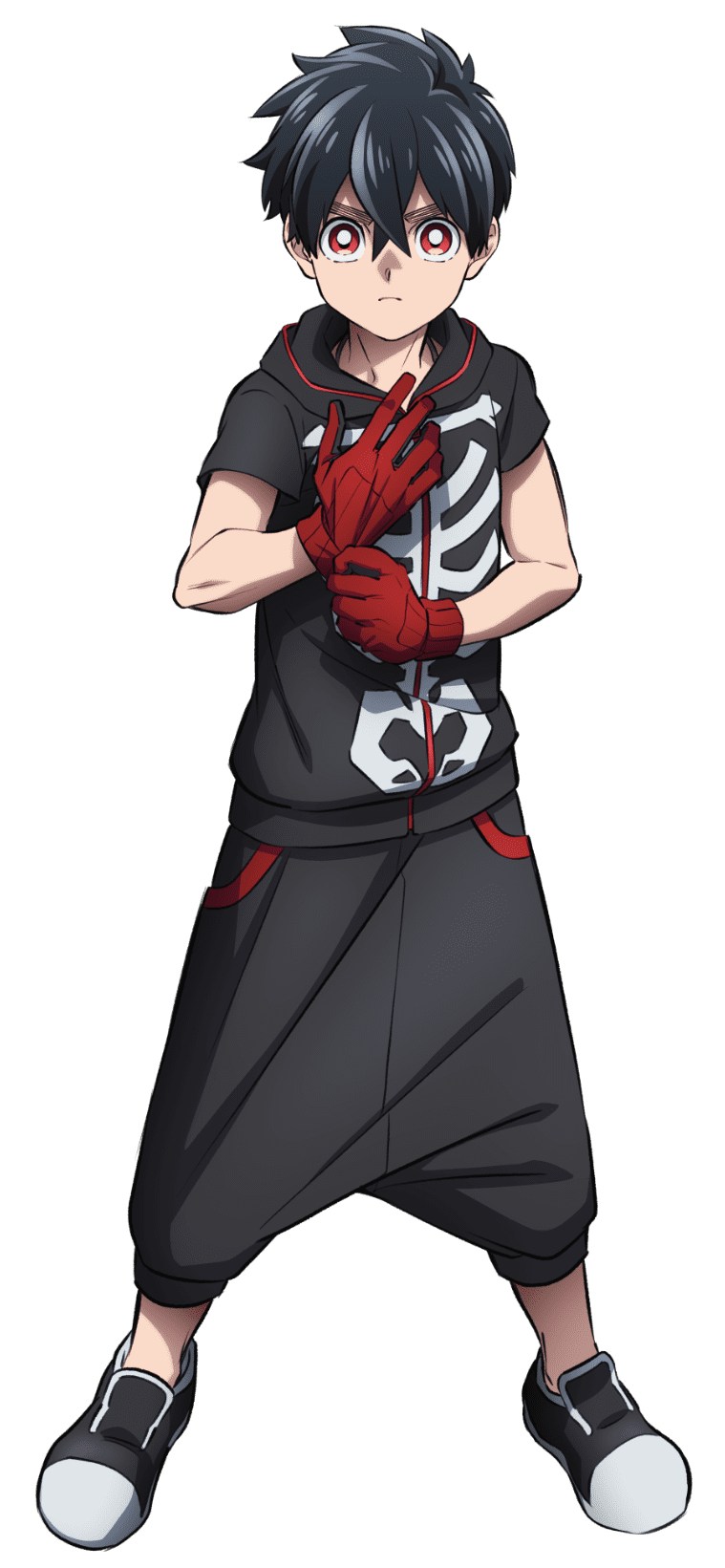 black hair red eyes Kabane Kusaka Anime Kemono Jihen Image