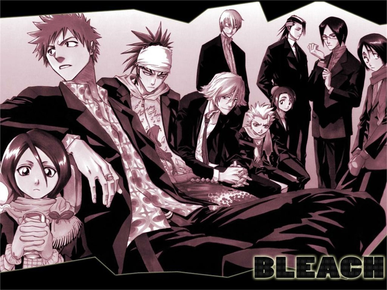 Hanataro Yamada Uryu Ishida Byakuya Kuchiki Momo Hinamori Gin Ichimaru Kisuke Urahara Renji Abarai Ichigo Kurosaki Rukia Kuchiki Anime Bleach Image