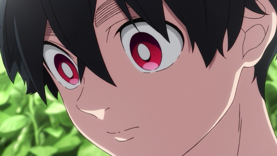 black hair red eyes Kabane Kusaka Anime Kemono Jihen Image