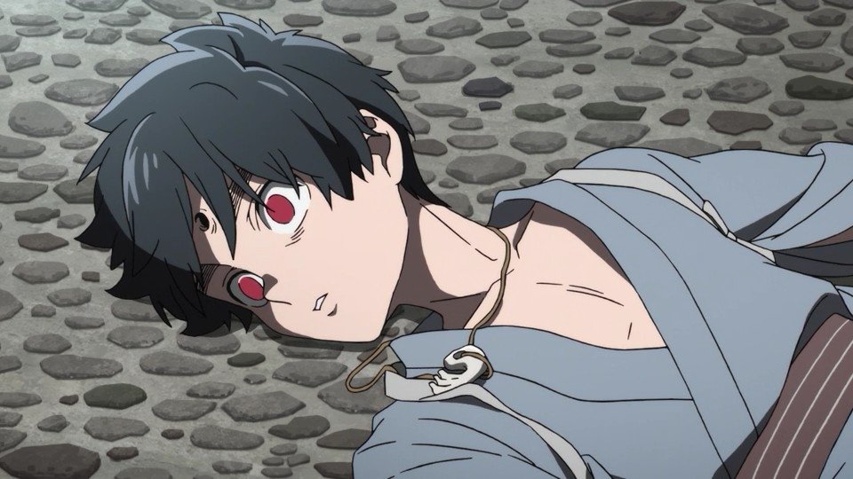 red eyes black hair Kabane Kusaka Anime Kemono Jihen Image