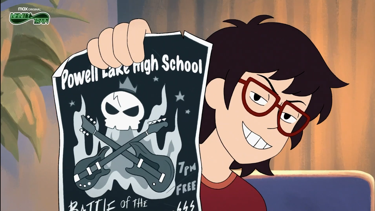 brown hair smile glasses Ryan Akagi TV Show Infinity Train Image