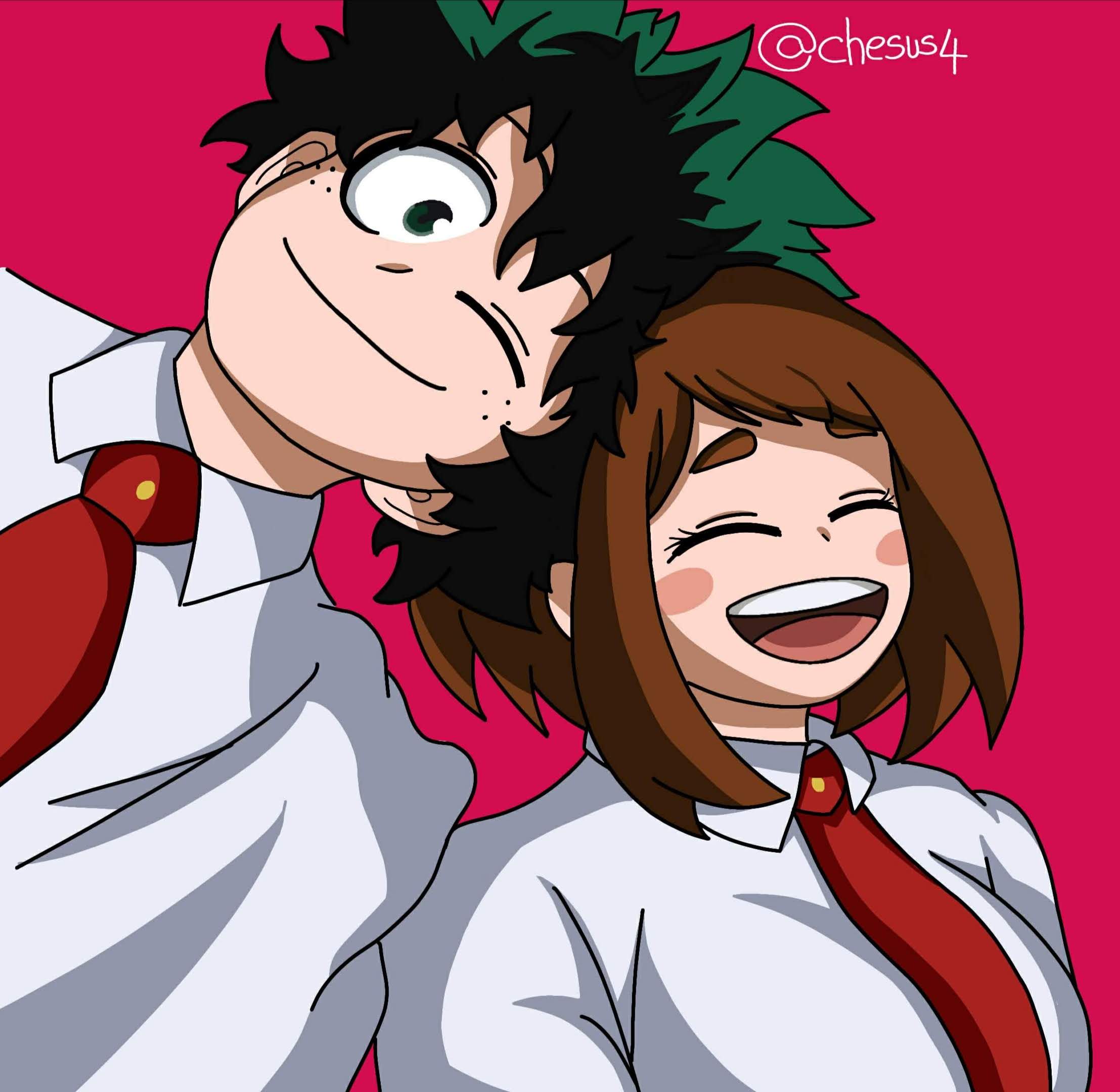 Anime Deku And Uraraka