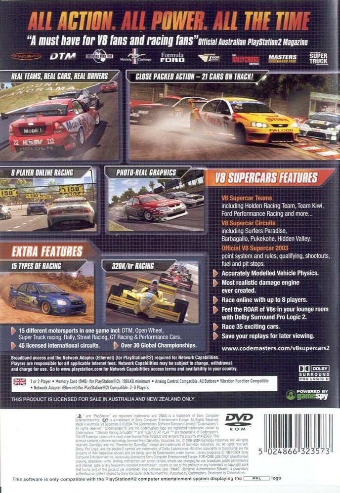 V8 Supercars 2 Video Game Box Art ID 43719 Image Abyss
