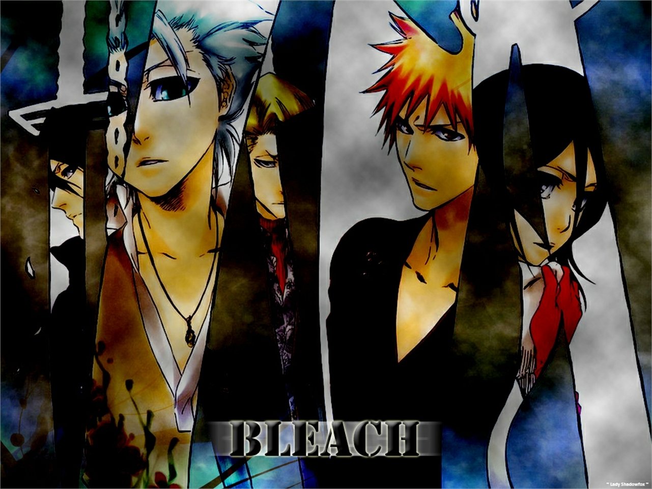 Byakuya Kuchiki Izuru Kira Rukia Kuchiki Tōshirō Hitsugaya Ichigo Kurosaki Anime Bleach Image