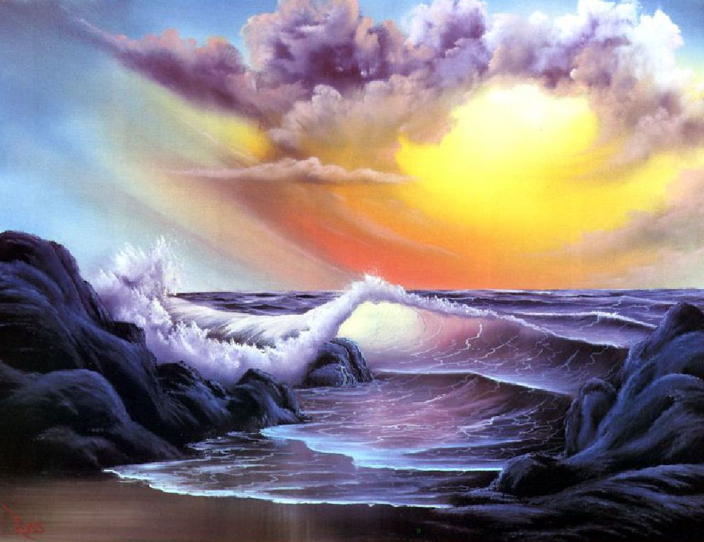 Ocean Sunset by Bob Ross