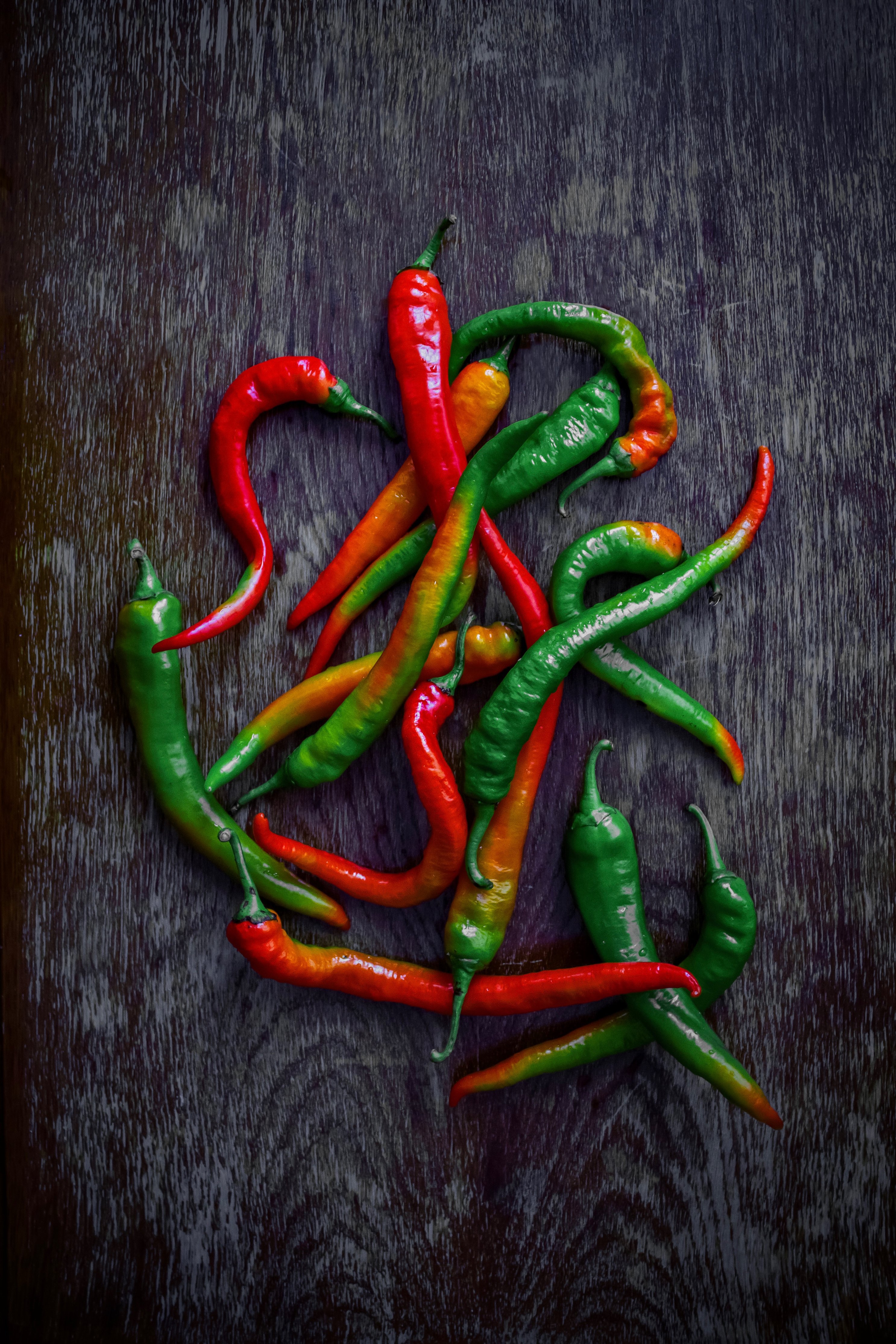 Green And Red Chilies