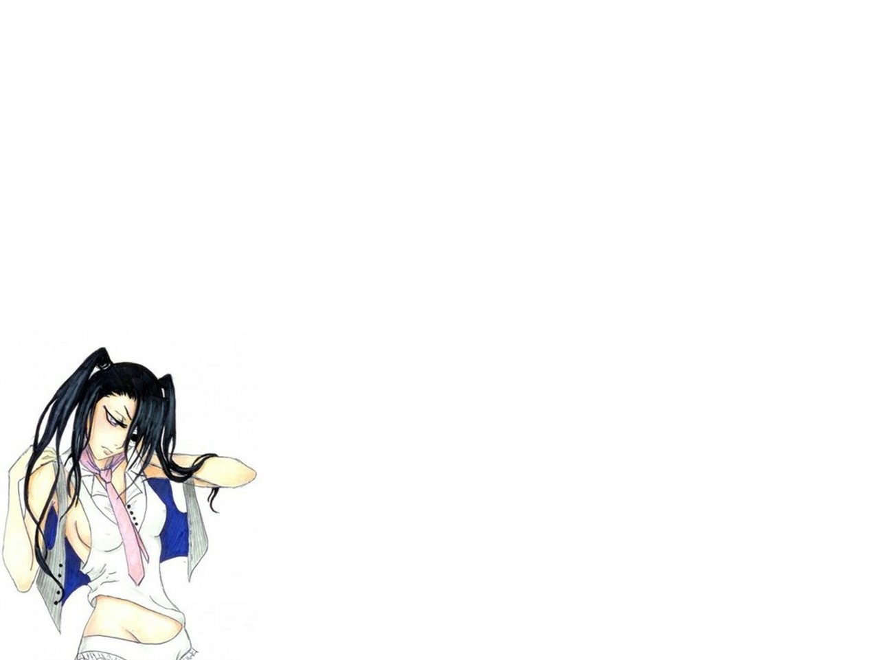 Loly Aivirrne from the anime Bleach, depicted with long black hair and a confident pose against a white background.