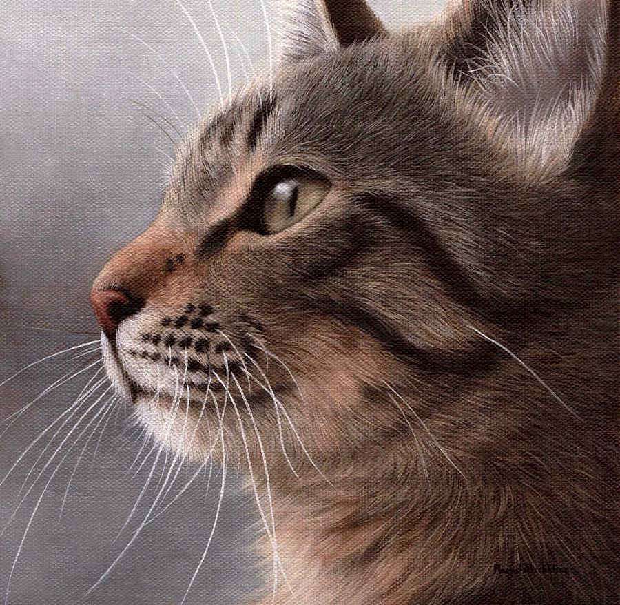 Tabby Cat Painting by Rachel Stribbling