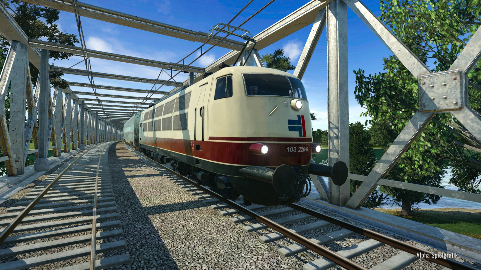 video game Transport Fever train bridge railroad Image