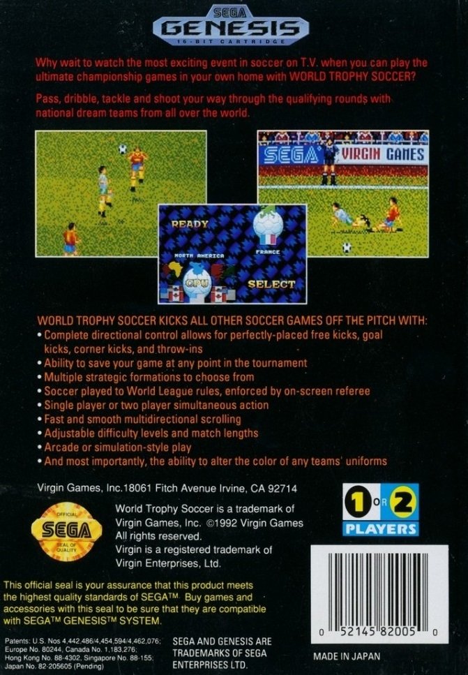 video game World Trophy Soccer Image