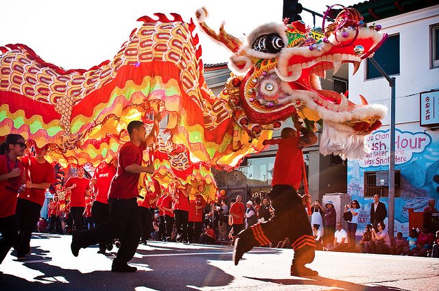 holiday Chinese New Year Dragon Dance parade cultural festival Image