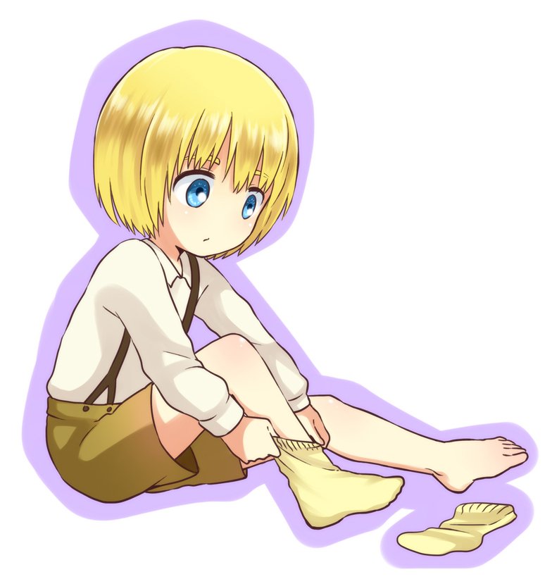 blue eyes feet blonde socks Armin Arlert Anime Attack on Titan Image