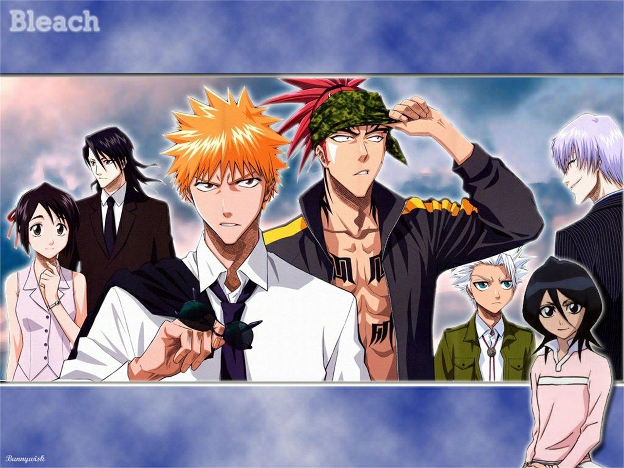 Tōshirō Hitsugaya Byakuya Kuchiki Momo Hinamori Gin Ichimaru Rukia Kuchiki Renji Abarai Ichigo Kurosaki Anime Bleach Image