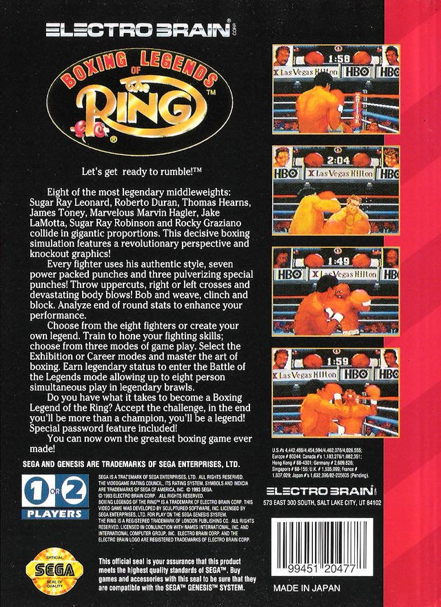 video game Boxing Legends of the Ring Image