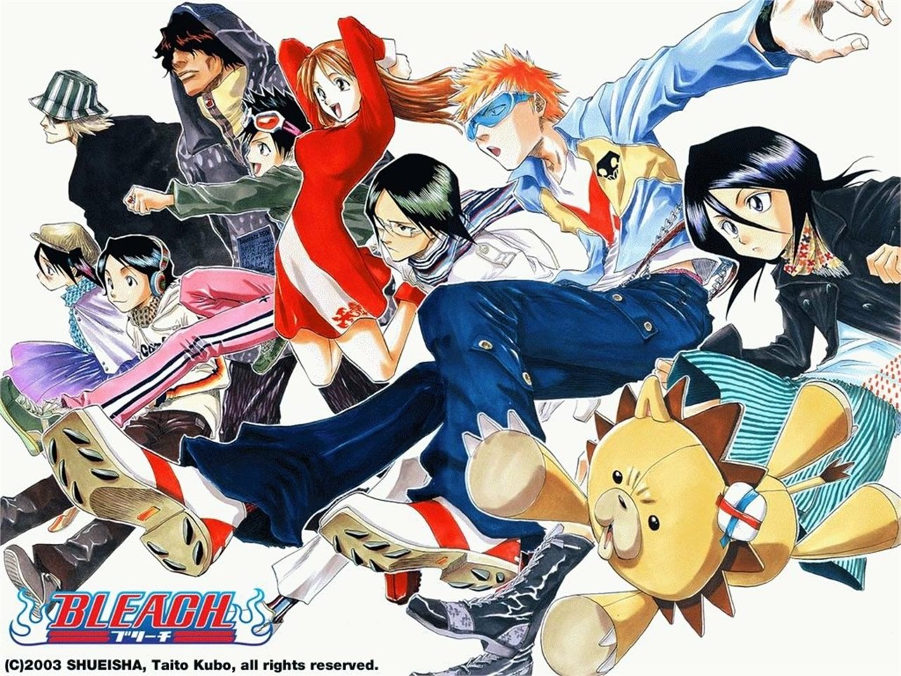 Ururu Tsumugiya Uryu Ishida Mizuiro Kojima Tatsuki Arisawa Kisuke Urahara Yasutora Sado Orihime Inoue Kon (Bleach) Ichigo Kurosaki Rukia Kuchiki Anime Bleach Image
